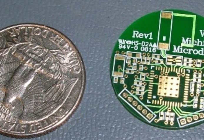 Quarter next to mapleseed drone chip